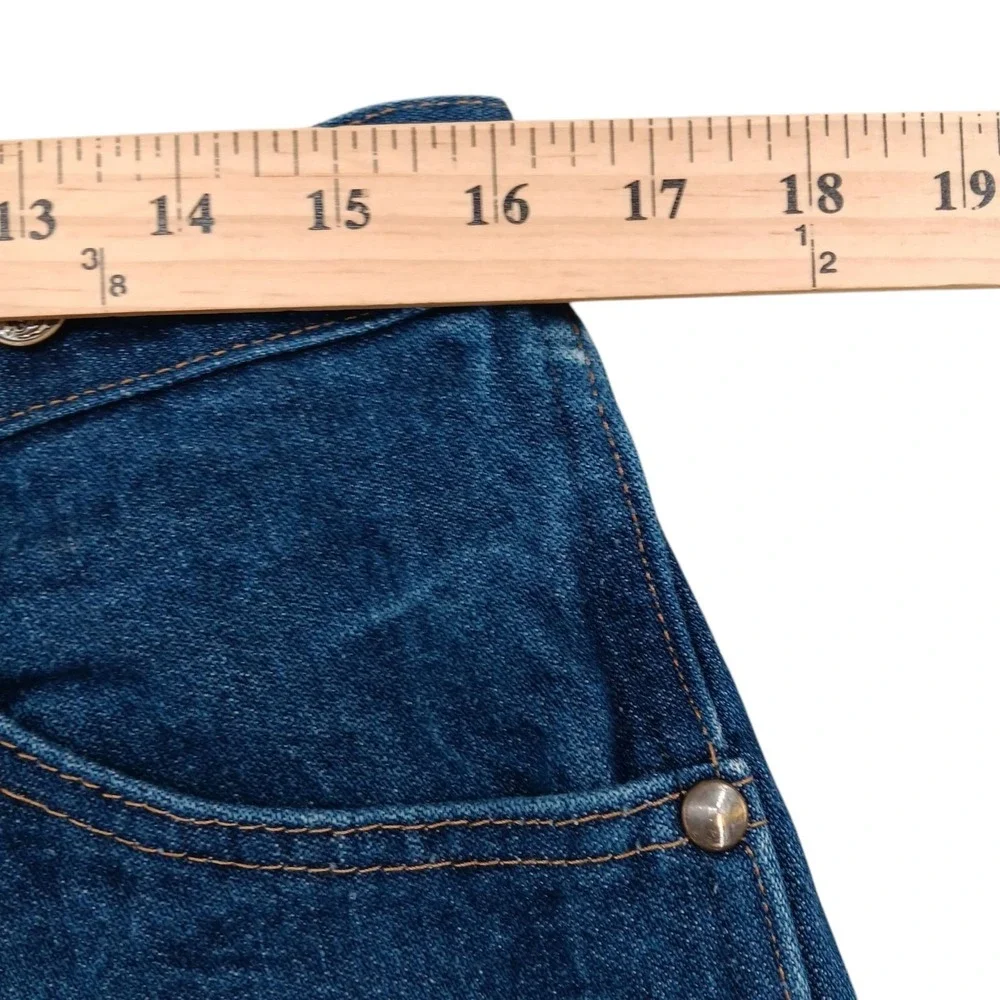 Wrangler 47MWZ Jeans Mens 32x28 (Tag 34x30) Blue Regular Fit Suspender Buttons